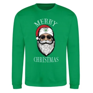 Greencastle Rovers Christmas Sweater - Green Cool Santa